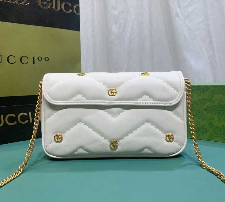 Gucci GG Marmont Small Matelasse Bag White