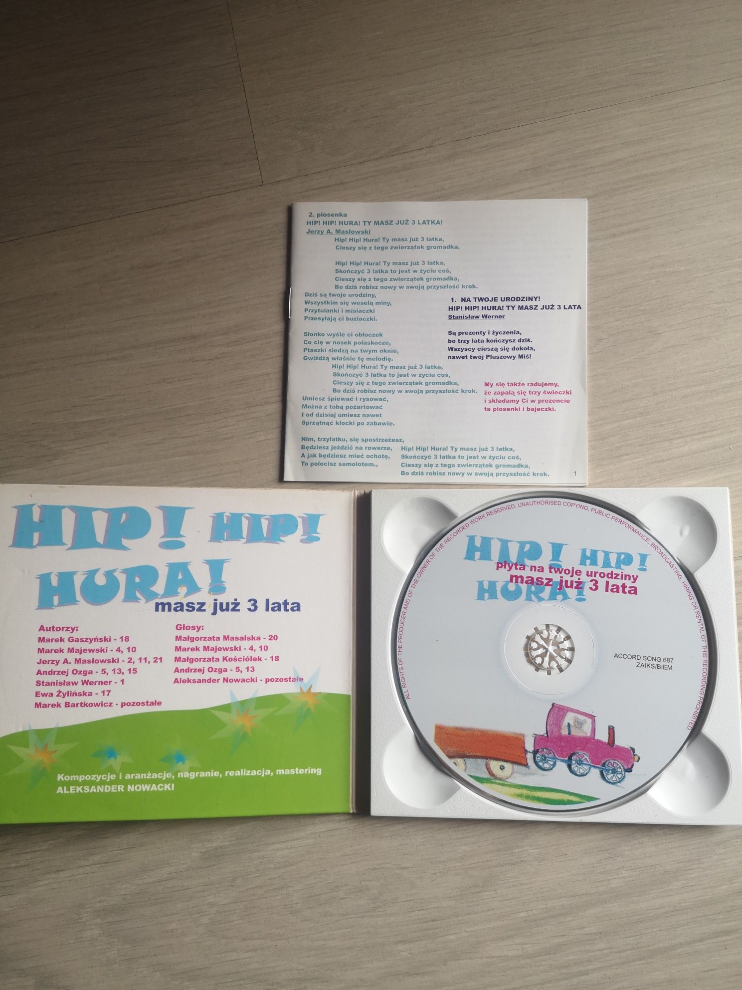 Płyta CD na 3 urodziny