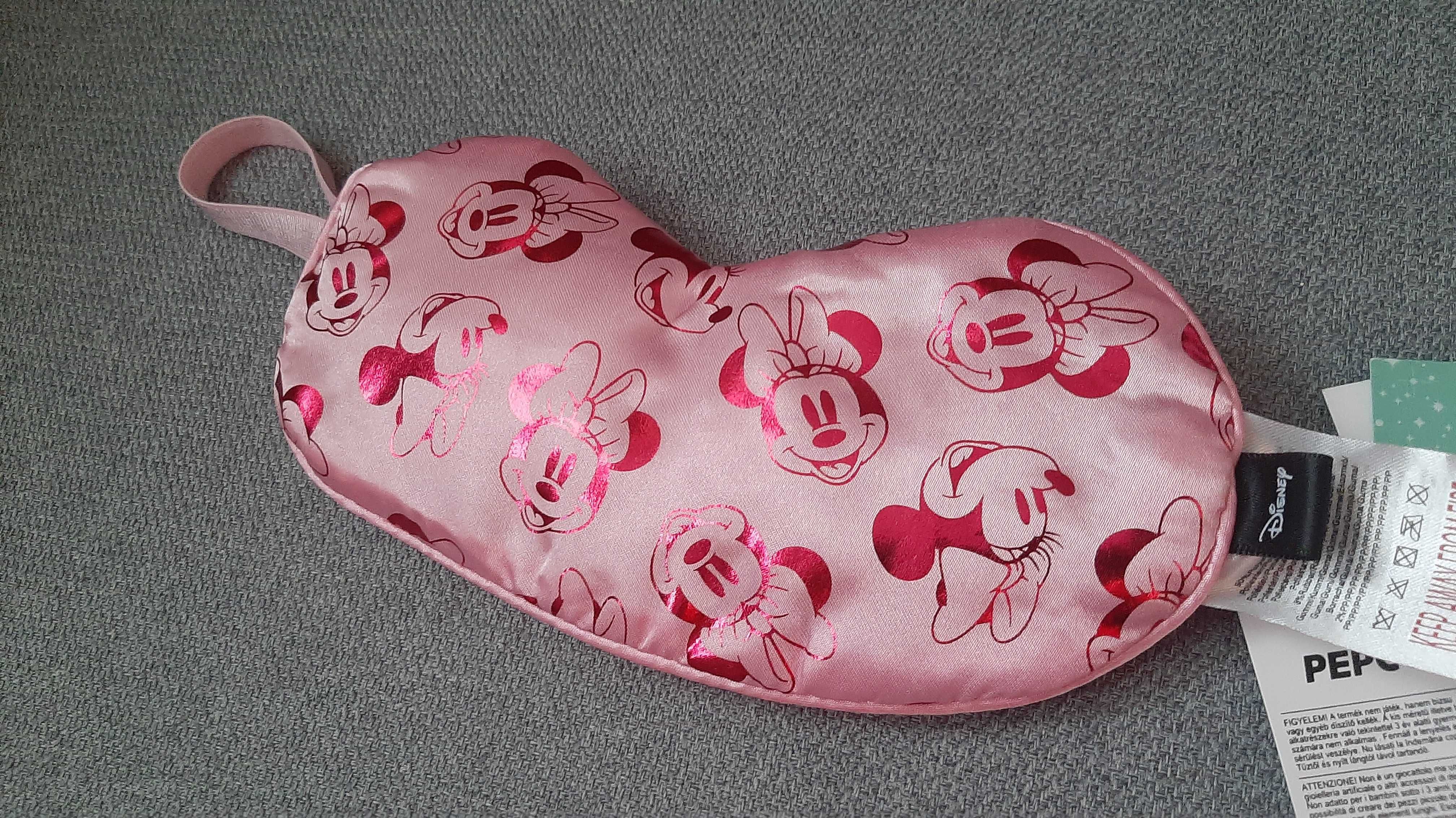 NOWA Opaska na oczy do snu spania regulowana różowa Myszka Miki Disney