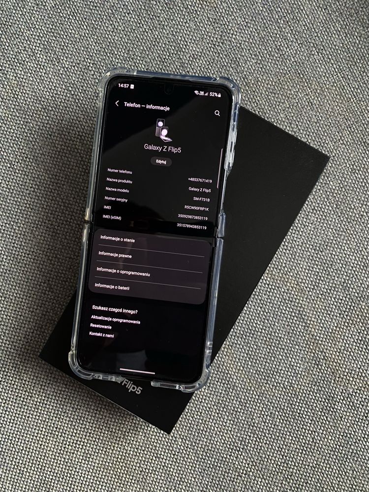 Samsung Galaxy Z Flip5 (NOWY/gwarancja 1.12.2025/bez blokady simlock)