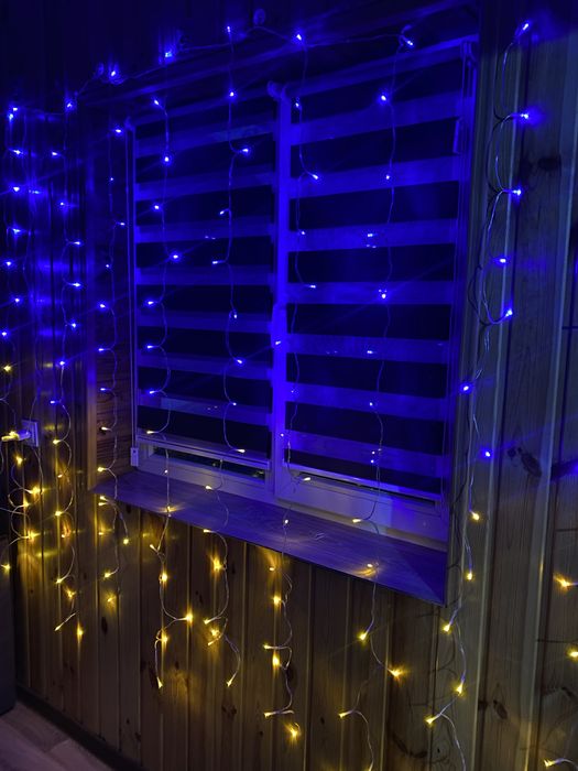 Гірлянда штора 3/2 синьо жовта