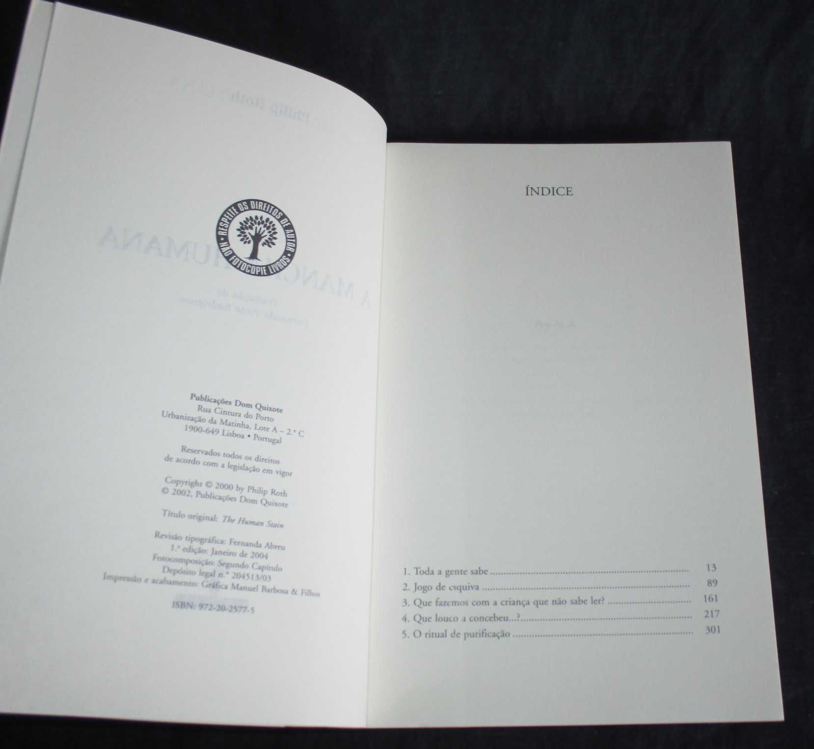 Livro A Mancha Humana Philip Roth