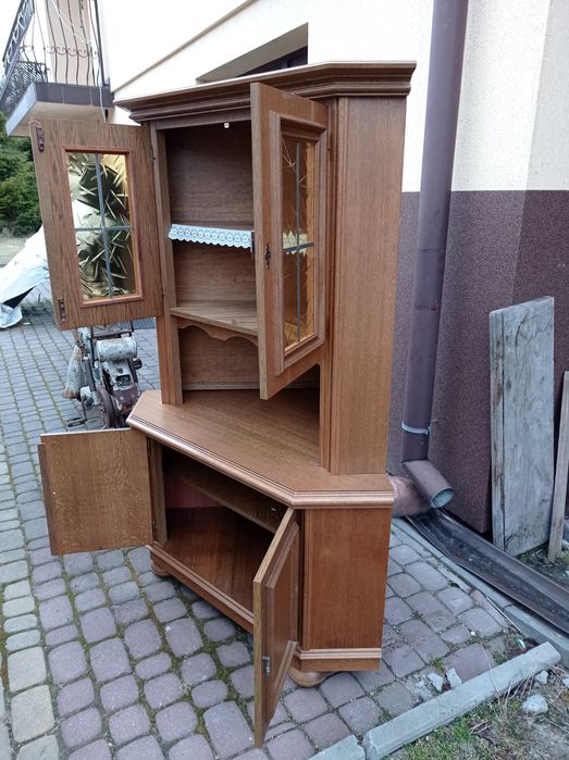 Witryna narożna dębowa 80x170