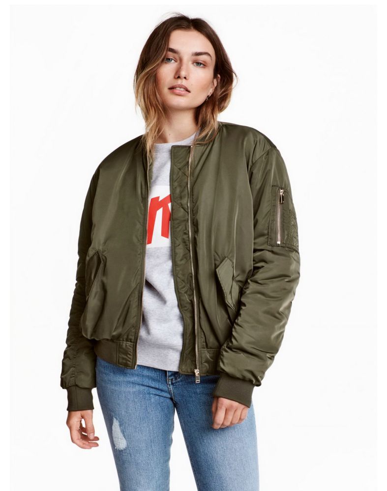Куртка Бомбер H&M хакі оливковий