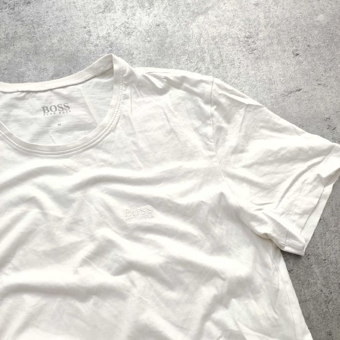MĘSKA Koszulka Biała Bawełna PREMIUM Male Logo Hugo Boss Elegancka