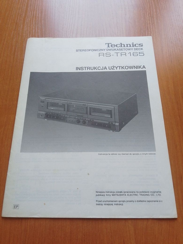 Instrukcja użytkownika Technics RS-TR165