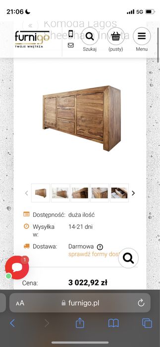 Piękne nowoczesne drewniane meble Lagos