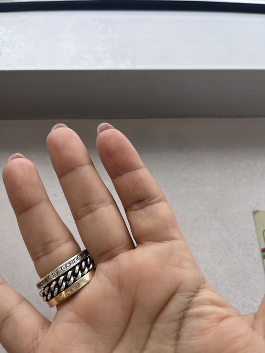 Anel ouro, prata e zircónias