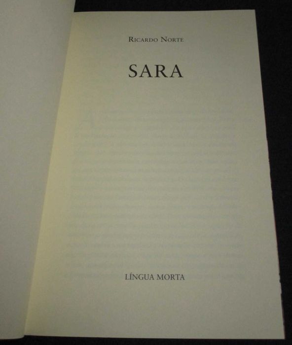 Livro Sara Ricardo Norte