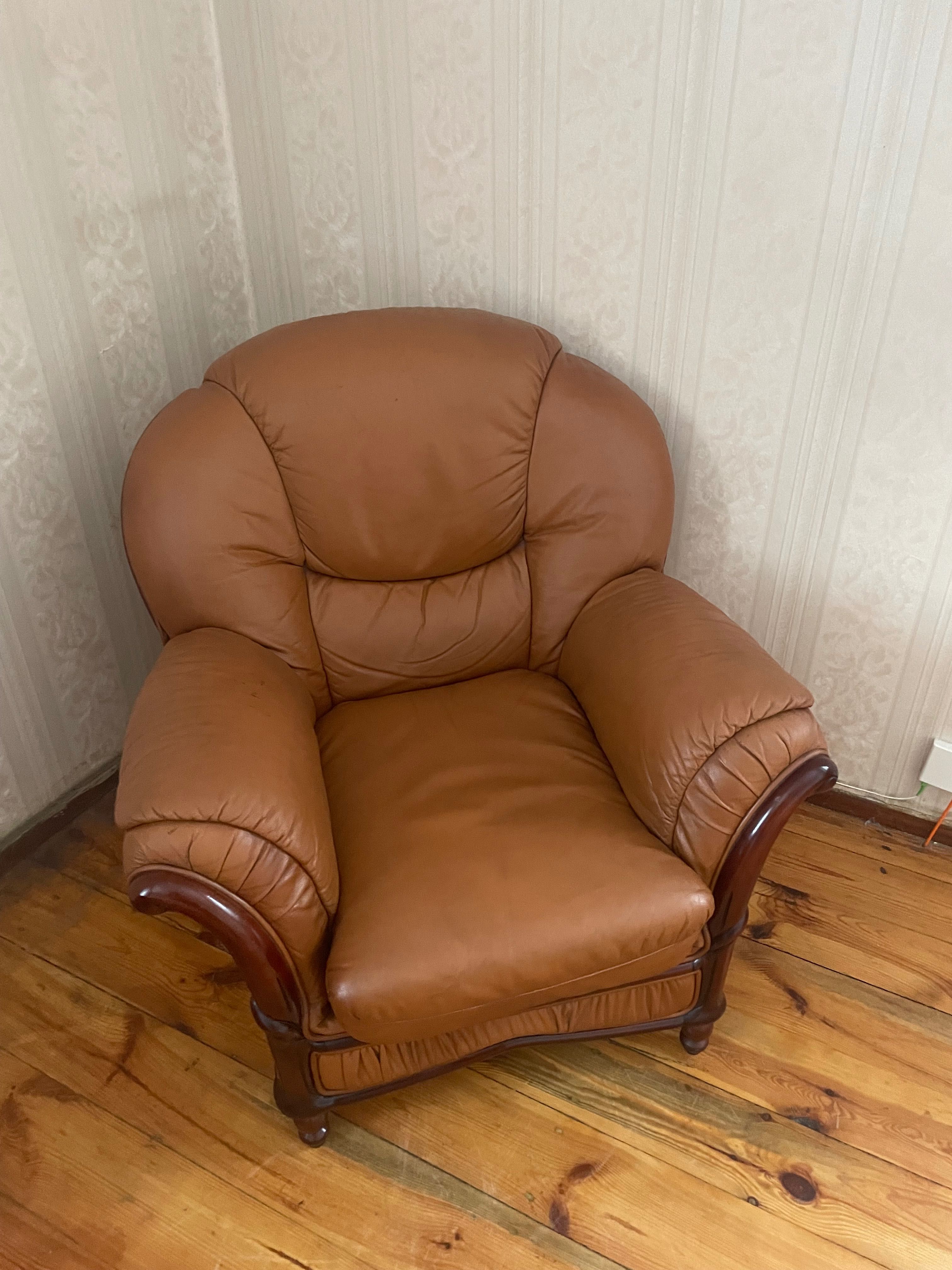 Zestaw mebli wypoczynkowych kanapa sofa fotele skóra
