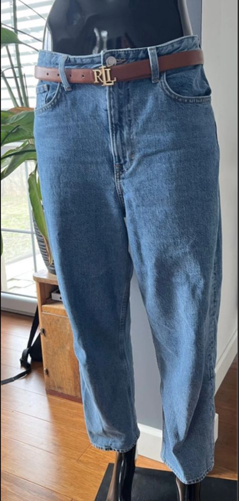 H&M szerokie jeansy r. 38 mom fit niebieskie baggy