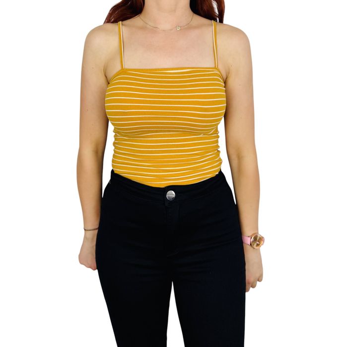 Żółte body w paski S 36 Primark