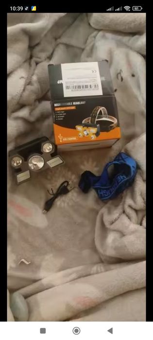 Фонарик налобный светодиодный LED аккумуляторный