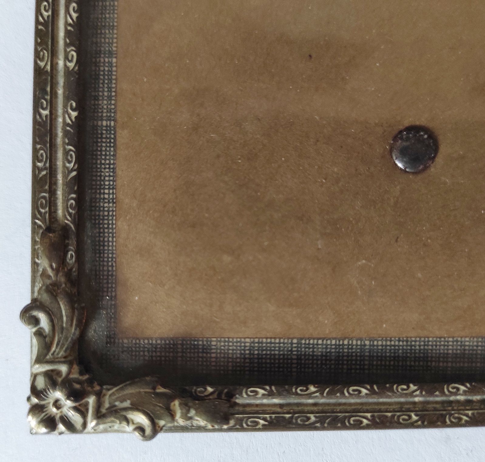 Ramka na zdjęcia mosiądz patynowany szkło wypukłe 9x12 cm