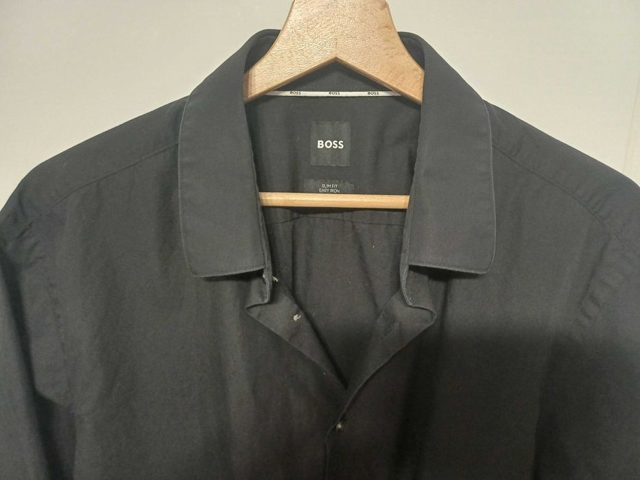 BOSS Slim fit Koszula biznesowa 'P-HANK' w kolorze Czarny