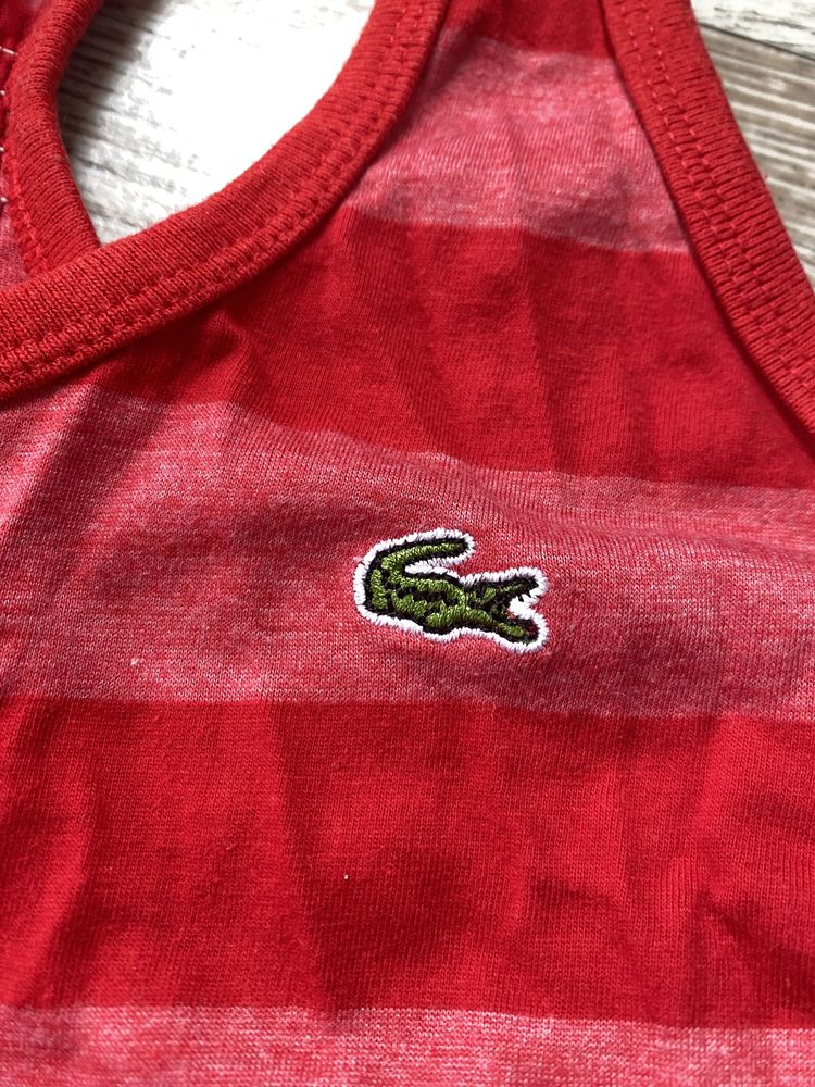 Bluzka na ramiączek bokserka koszulka top Lacoste w paski