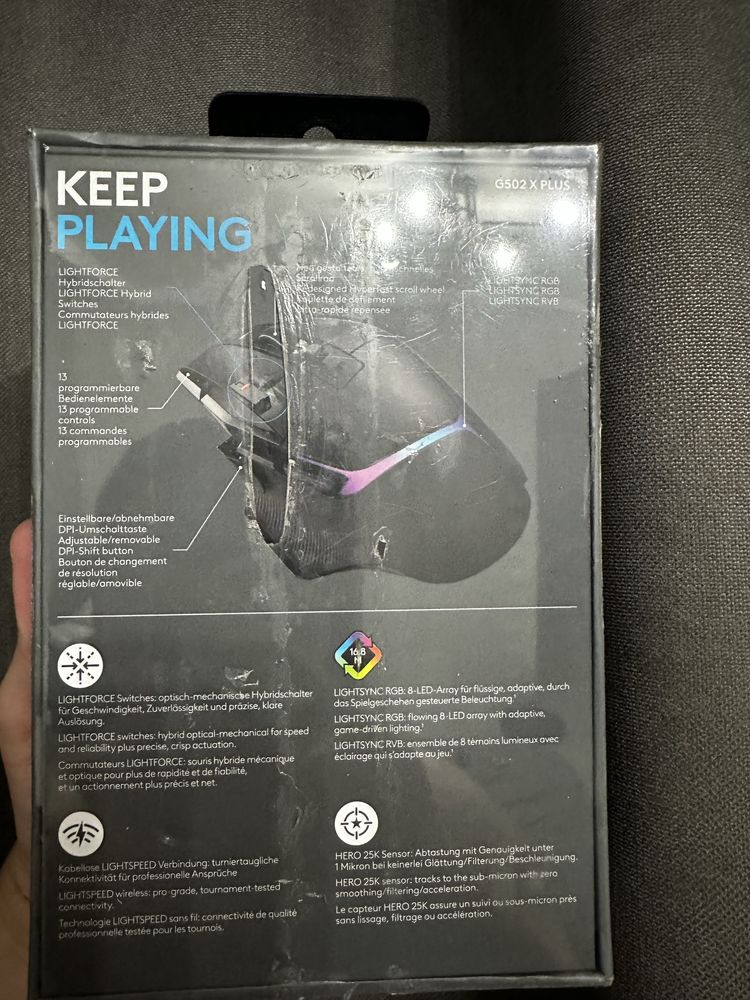 Миша Logitech G502 X Plus Black