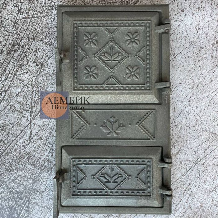 Дверцята для печі спарені |Дверца чугунная|Чавунні дверки з термосклом