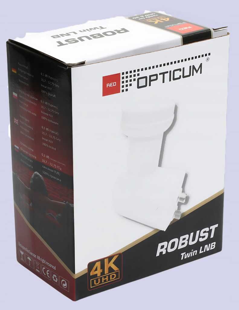 Konwerter Satelitarny Twin LNB 4K UHD (podwójny) Red Opticum Robust