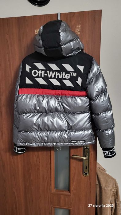 Kurtka srebna z kapturem OFF-White