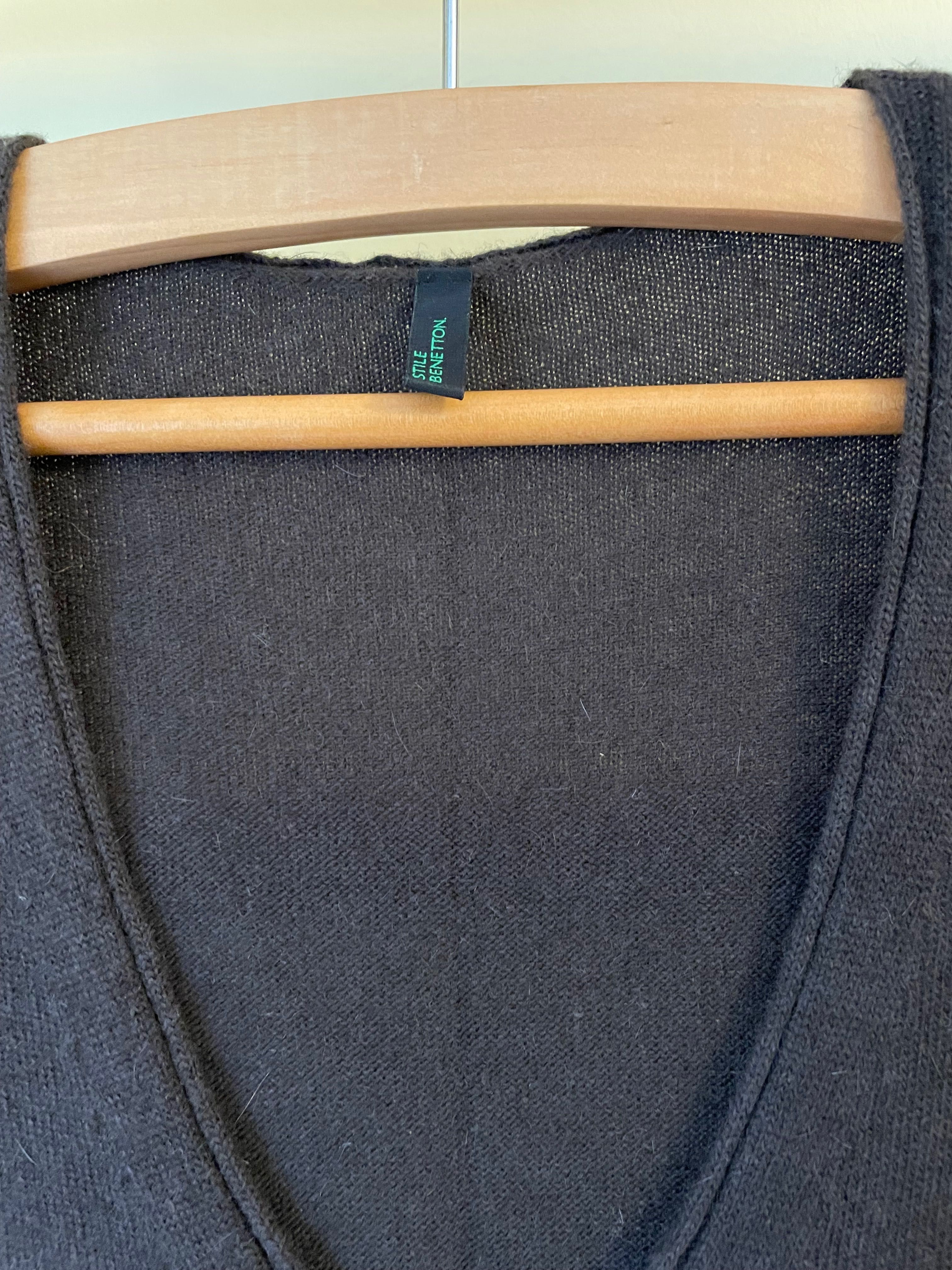 Vestido Benetton lã castanho M / 40