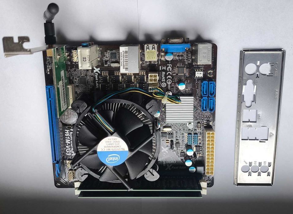 Płyta Asrock H61M-VG3 + i3 3240 + RAM + chłodzenie + Wi-Fi