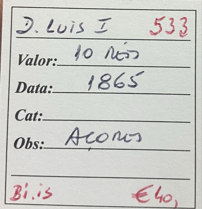 Moeda 10 Reis D LUIS I - 1865