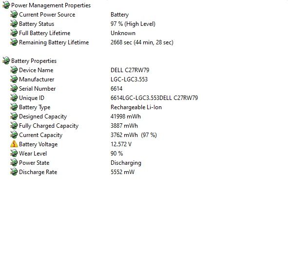 Ориг. батарея (АКБ) Dell Dj1J0 E7280 E7290 E7380 E7390 E7480 E7490