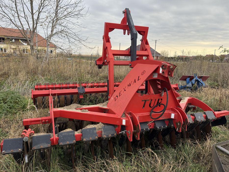 Brona talerzowa 3m z hydropakiem. Ciężki wał packera.