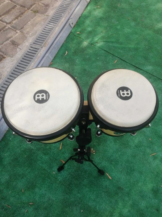 Meinl HB100NT Bongo Set + Suporte Meinl THBS-S-BK – Ótimo Estado