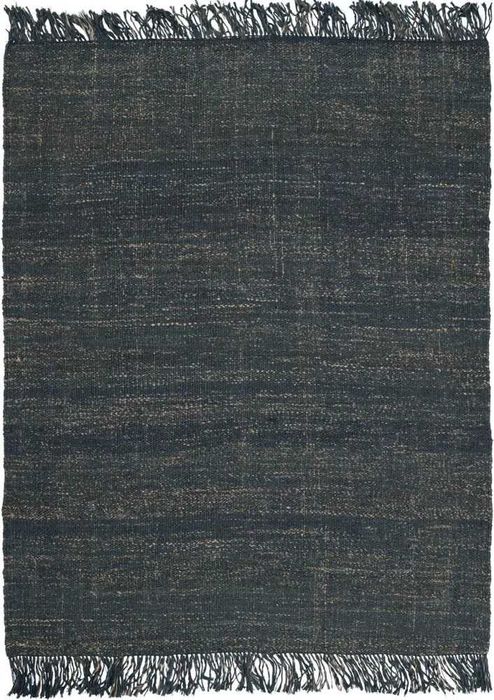 Dywan z juty - Nessa Linie Design - antracytowy 140x200 z frędzlami
