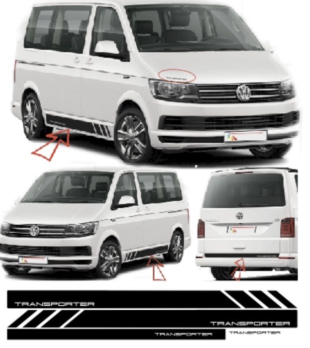 Zestaw naklejek VW volkswagen t4 t5 t6 transporter multivan caravelle