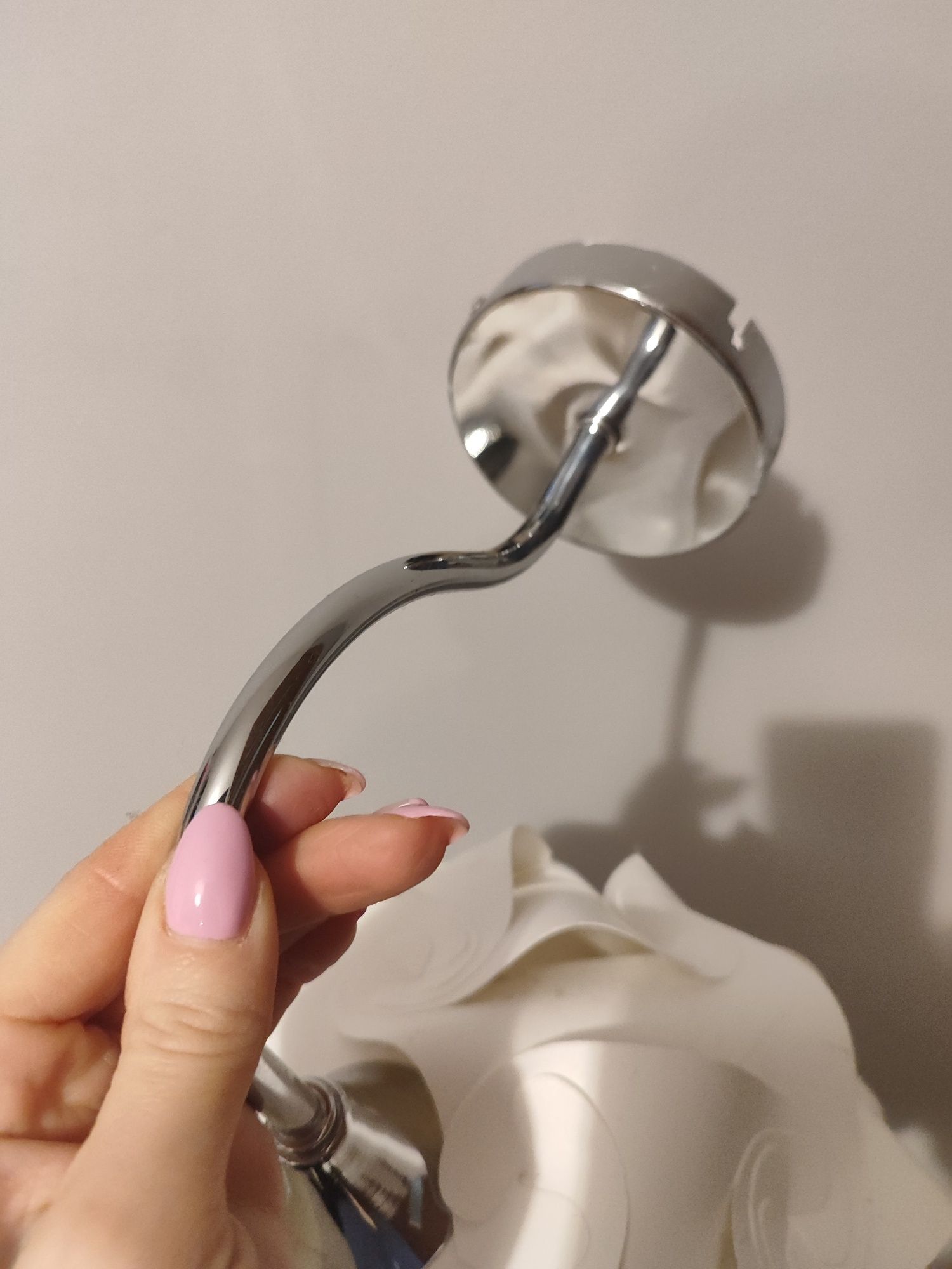 Kinkiet Ikea składana lampa kula biała +srebro chrom