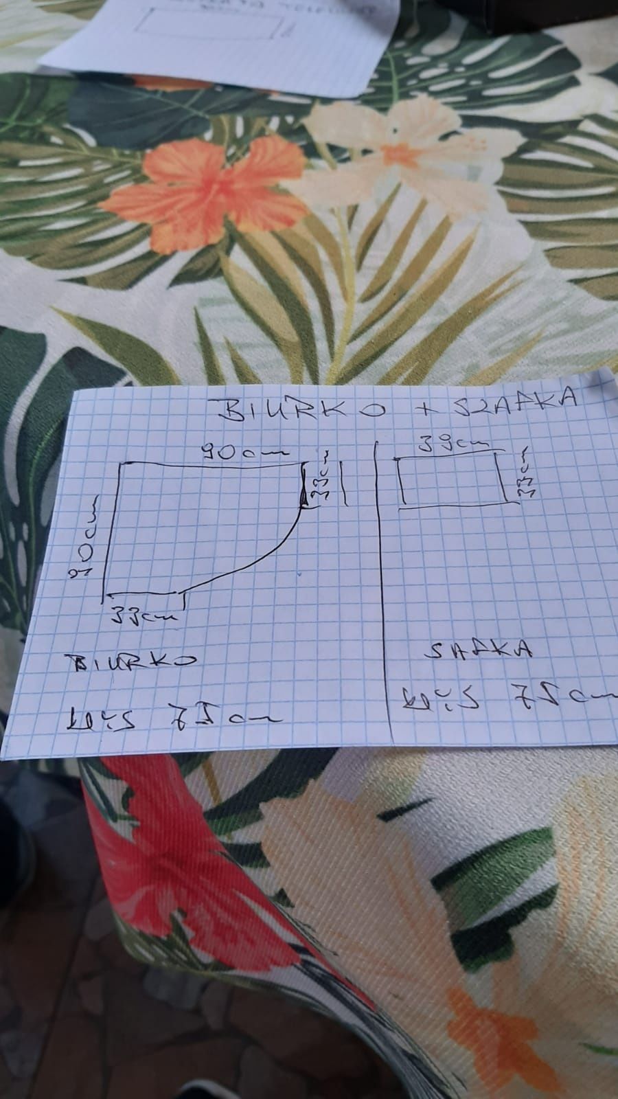 Biurko narożne+szafka