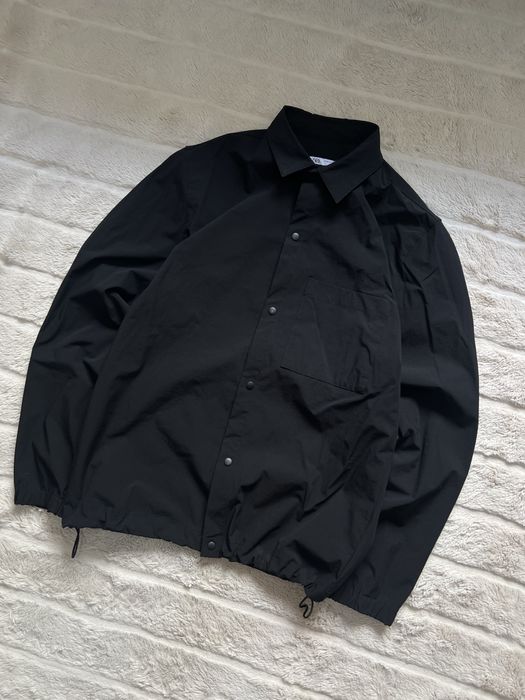 ZARA (M) Overshirt Polo Black Nylon мужской овершот рубашка поло ориги