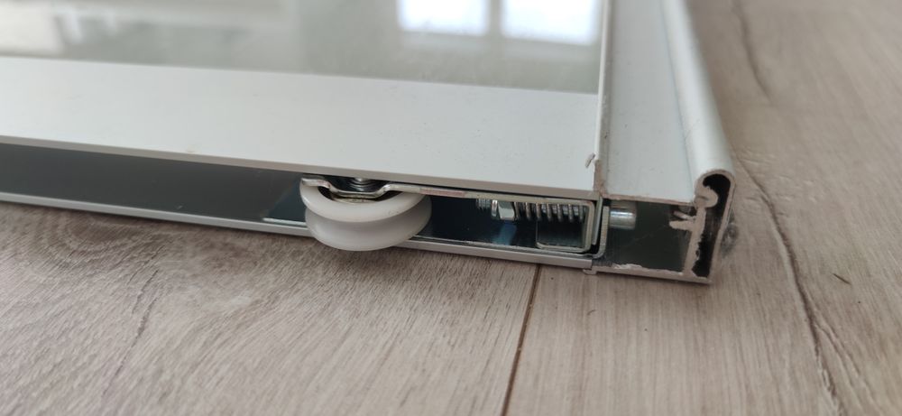 2 szt. Drzwi Drzwiczki szklane, kółka ,przesuwne ,aluminiowe , szkło