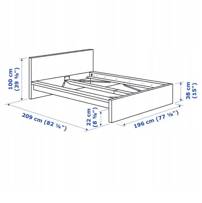Łóżko Ikea Malm z materacem 180 x 200 cm