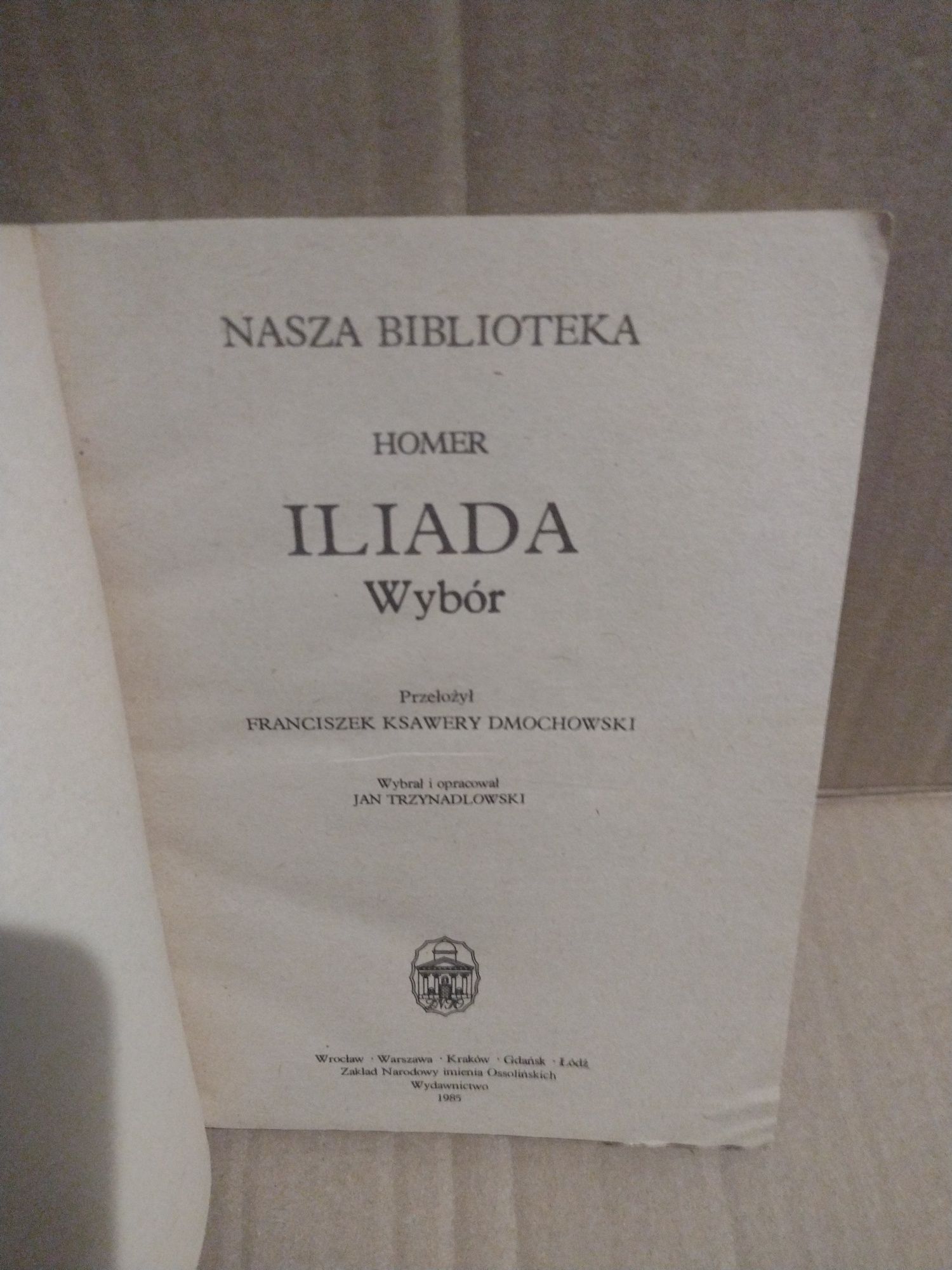 Iliada Homer wybór