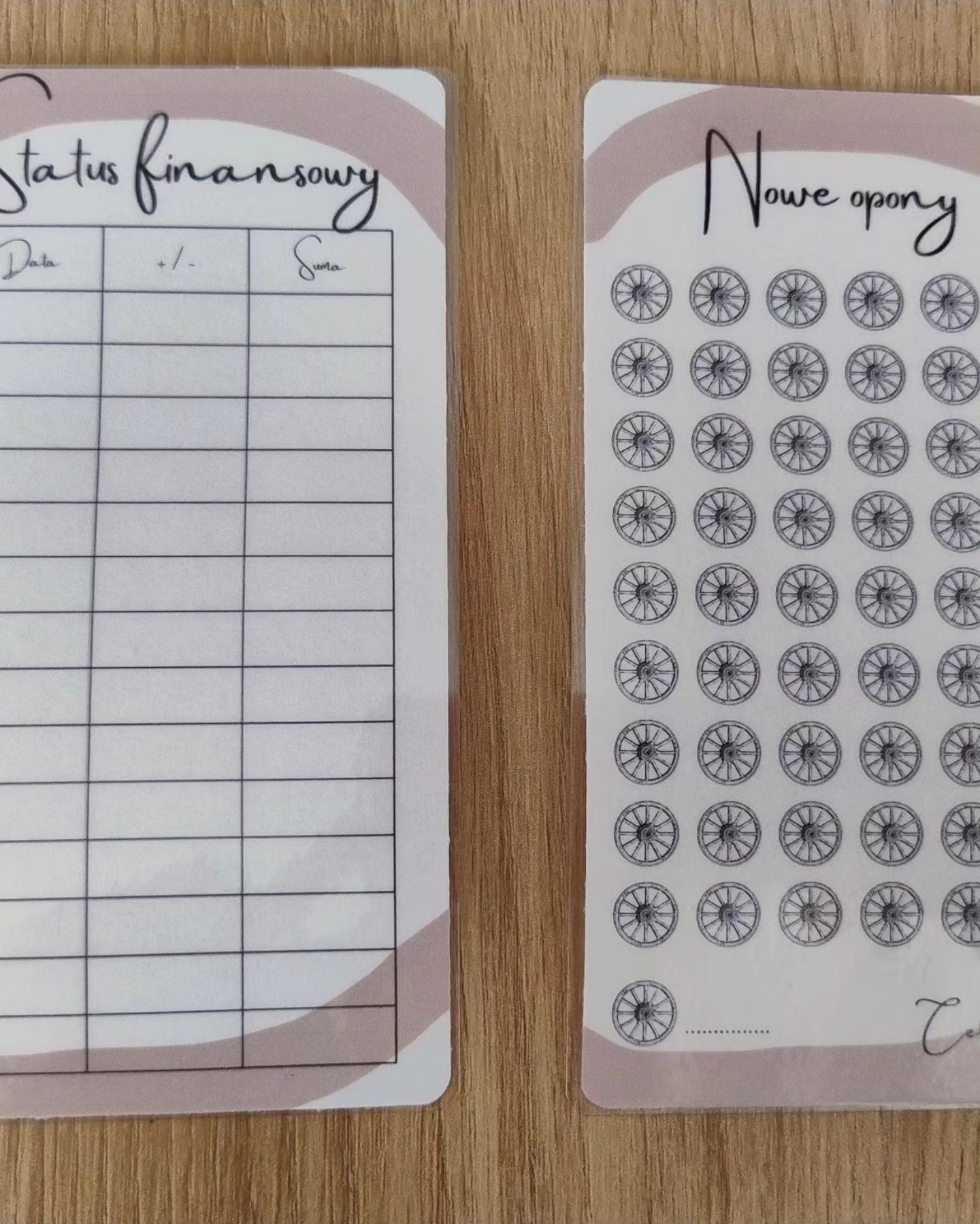 Zestaw kart wyzwań/oszczędności