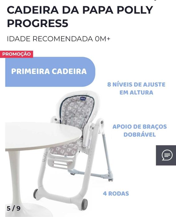 Cadeira de alimentação Chicco Baby Progress 5
