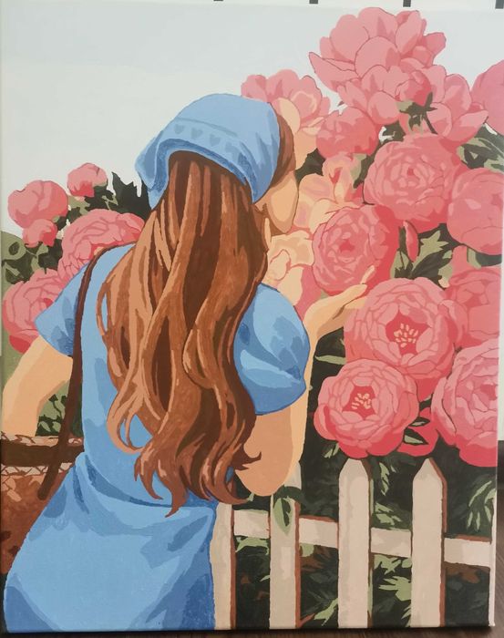 Картина за номерами "Ароматні півонії" намальована