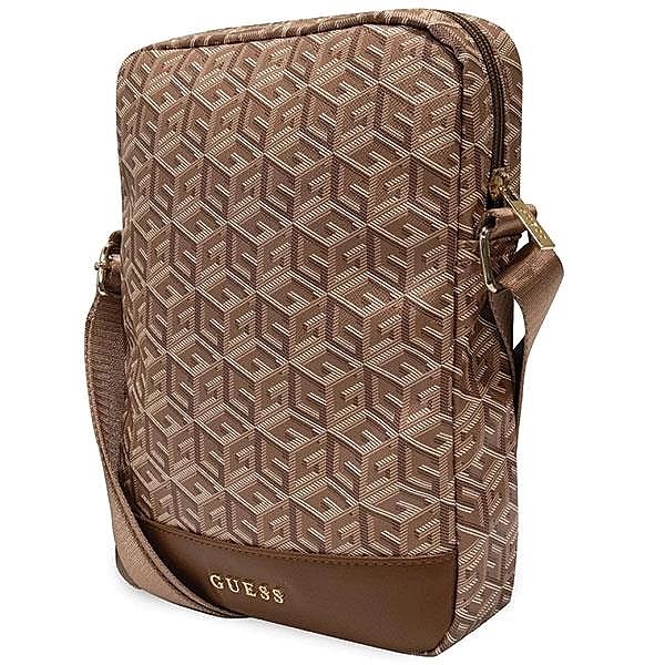 Torba Guess GCube Stripes na tablet 10" - brązowa