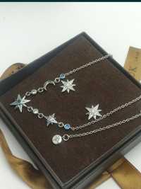 Komplet biżuterii srebrnej gwiazdy 925 z cyrkoniami