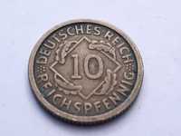 Niemcy Republika Weimarska - 10 fenigów, pfennig 1925 - mennica G