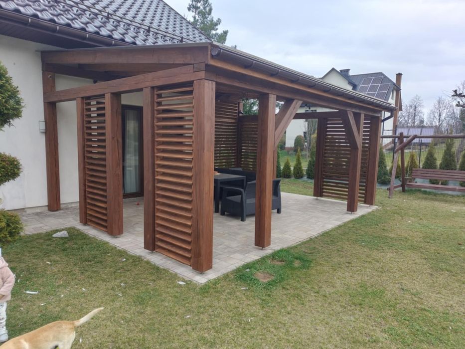Zadaszenie wiaty przyścienne pergola poliwęglan taras