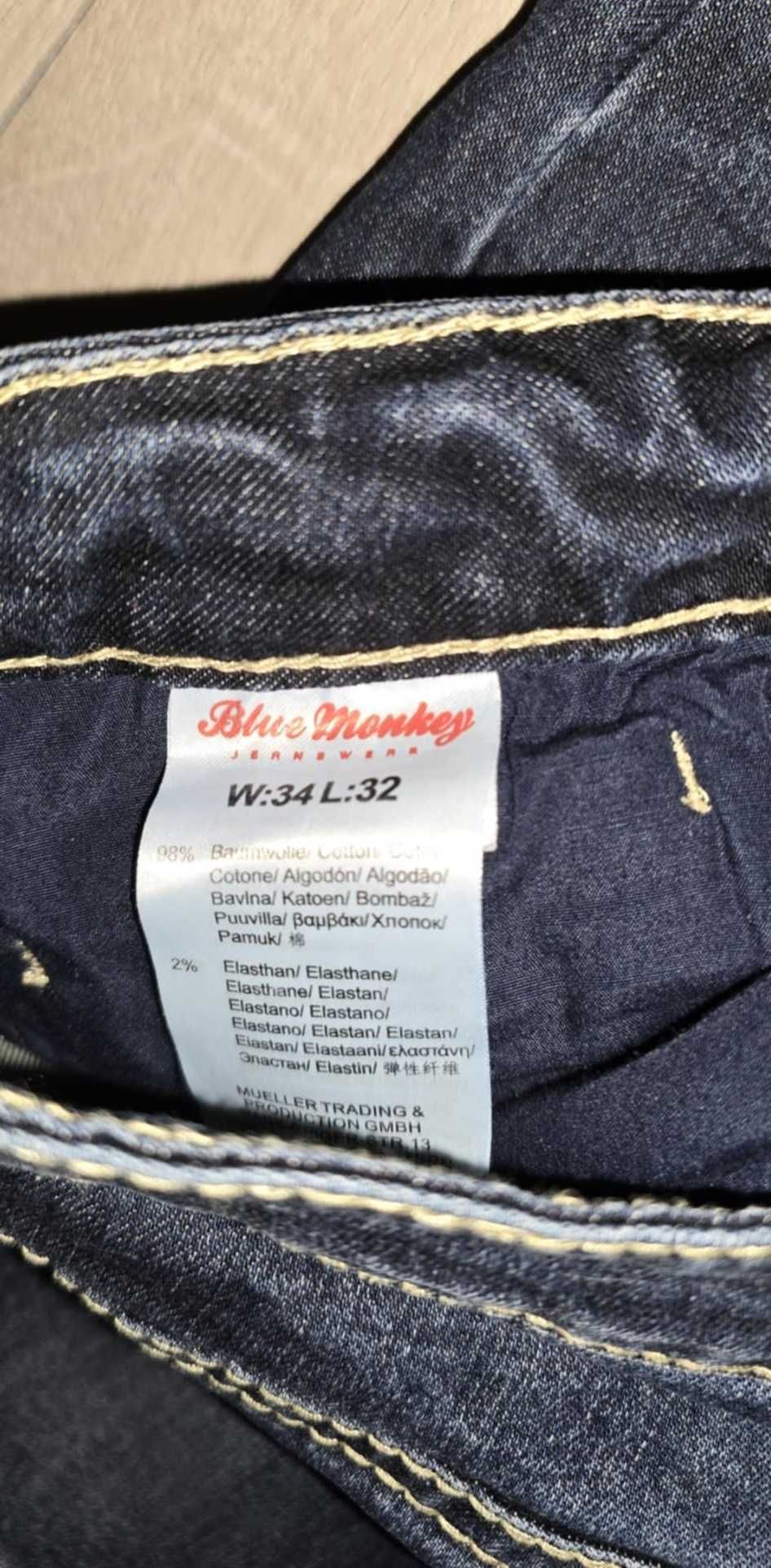 Jeansy męskie Blue Monkey r. 34/32