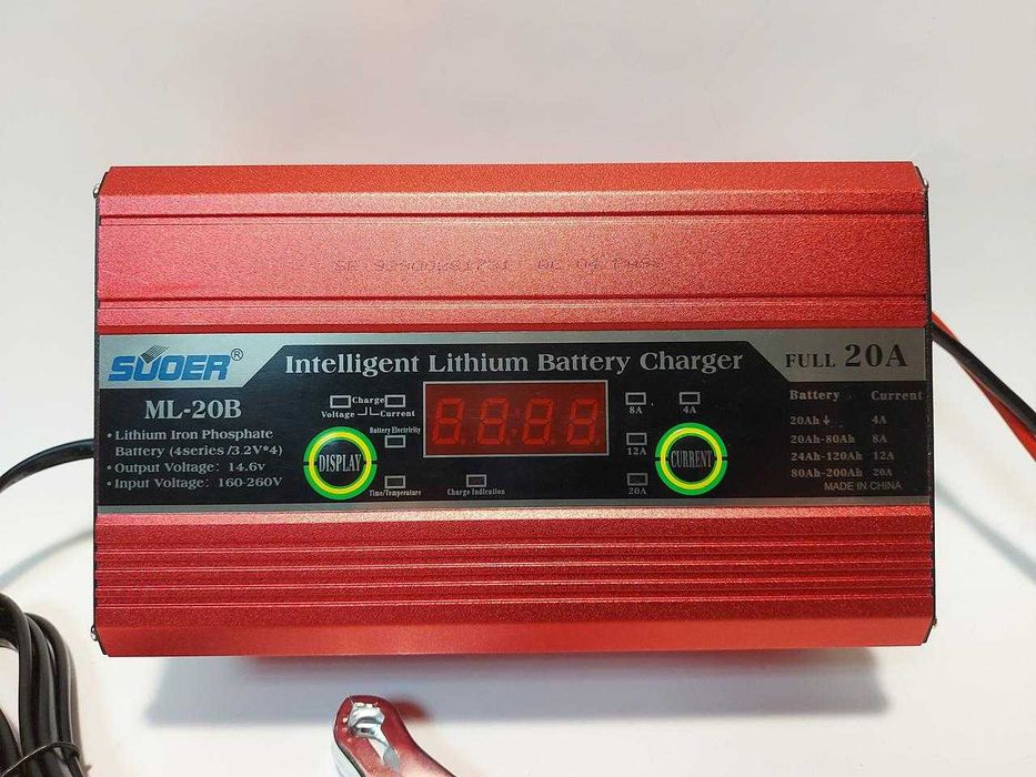 Зарядное устройство ML-20B для аккумуляторов LiFePO4, SLA, AGM 14,6V