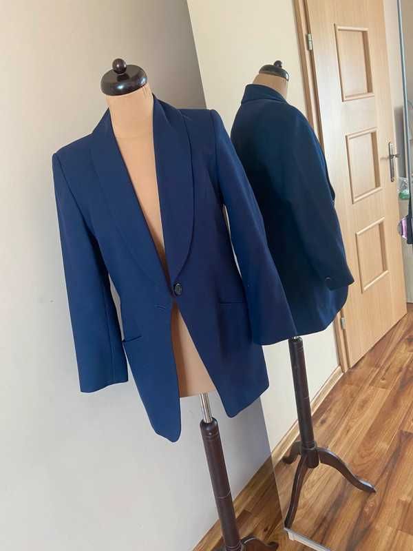 S m vistula marynarka zakiet welna wool granat jakosc blazer narzutka