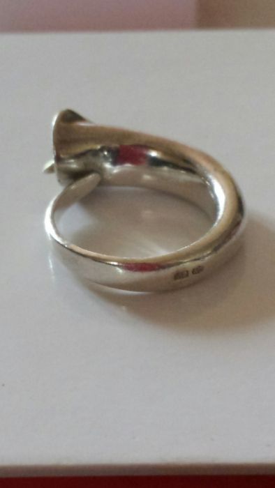 Pierścionek srebrny pozłacany