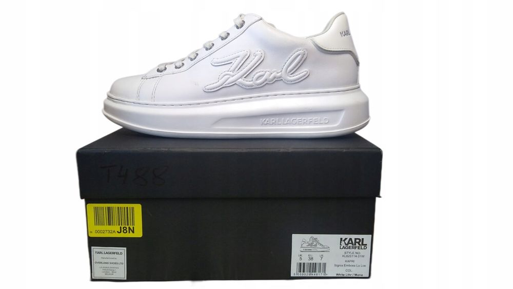 Karl Lagerfeld 38 Buty Damskie Kapri Kl62511A Białe T500